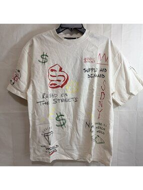 Supply & Demand Mens Scribe T-Shirt Cream Large